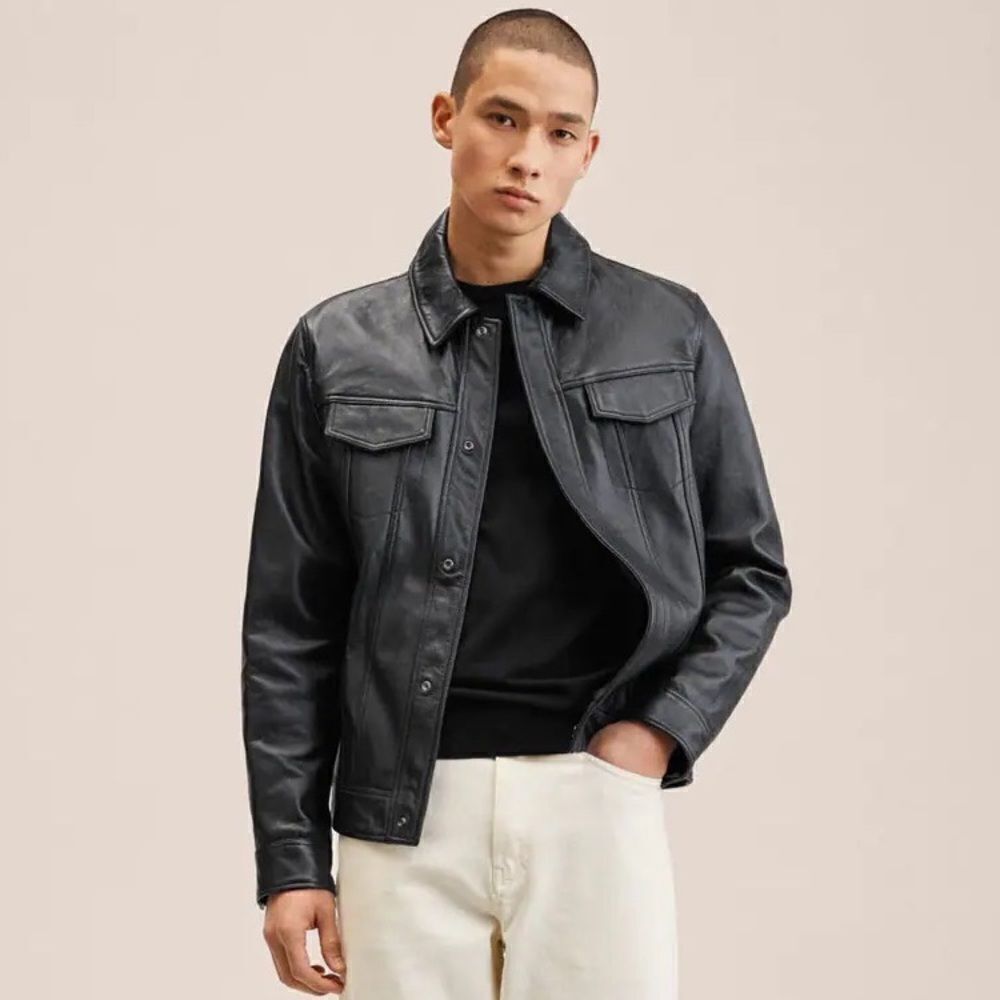 Mango Genuine Leather Jacket New - Picture 2 of 10
